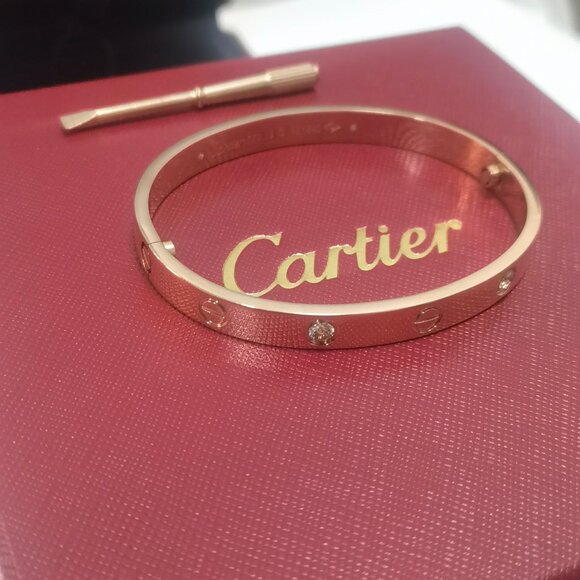 Cartier Gold Screw Love Bracelet Size 17 - Picture 2 of 5